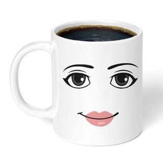 【噹天髮貨】可愛簡約roblox女人臉部錶情馬克杯創意男生陶瓷早餐咖啡牛奶杯子
