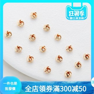 14k包金保色多款打結隔珠4*6mm麻繩散珠DIY手鍊項鍊隔片飾品配珠