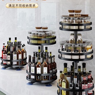 廚房可旋轉調料置物架檯面轉角調味品佐料油鹽醬醋瓶罐多層收納架 xiaye.my20250320