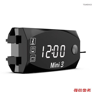 合 1 米 6-30v 汽車船用溫度計電壓表防水 led 時鐘電壓表防水電池時鐘溫度計 3 合 1 防水電池監視器 1