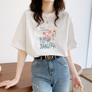 [lucky女裝]夏季女裝純棉短袖T恤女2025年新款白色內搭韓版寬鬆半袖上衣ins潮