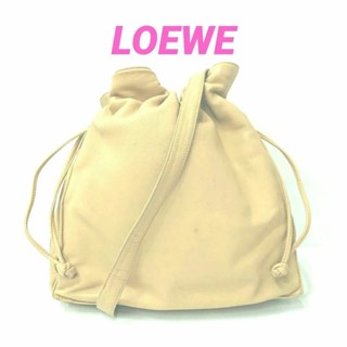 LOEWE 羅威 肩背包 Flamenco 金色 金屬配件 Nappa皮 日本直送 二手