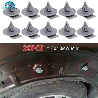 BMW Openmall 20 件汽車輪拱裝飾夾固定器緊固件灰色鉚釘適用於寶馬 Mini Cooper R50 R52
