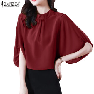 Zanzea 女式韓版休閒時尚高領燈籠袖襯衫