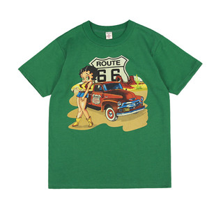 ROUTE 66公路 印花貝蒂BETTY 美式休閒阿美咔嘰純棉短袖T-shirt