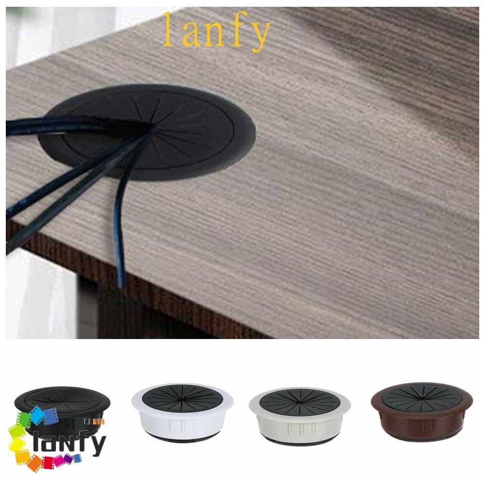 LANFY電線孔蓋索環,防塵圓形電纜孔蓋,錶索環塑料通用50/60MM桌線索環辦公室