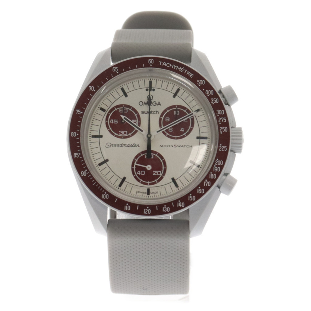 OMEGA 歐米茄手錶swatch灰色 紅色 石英 白色 類比 日本直送 二手
