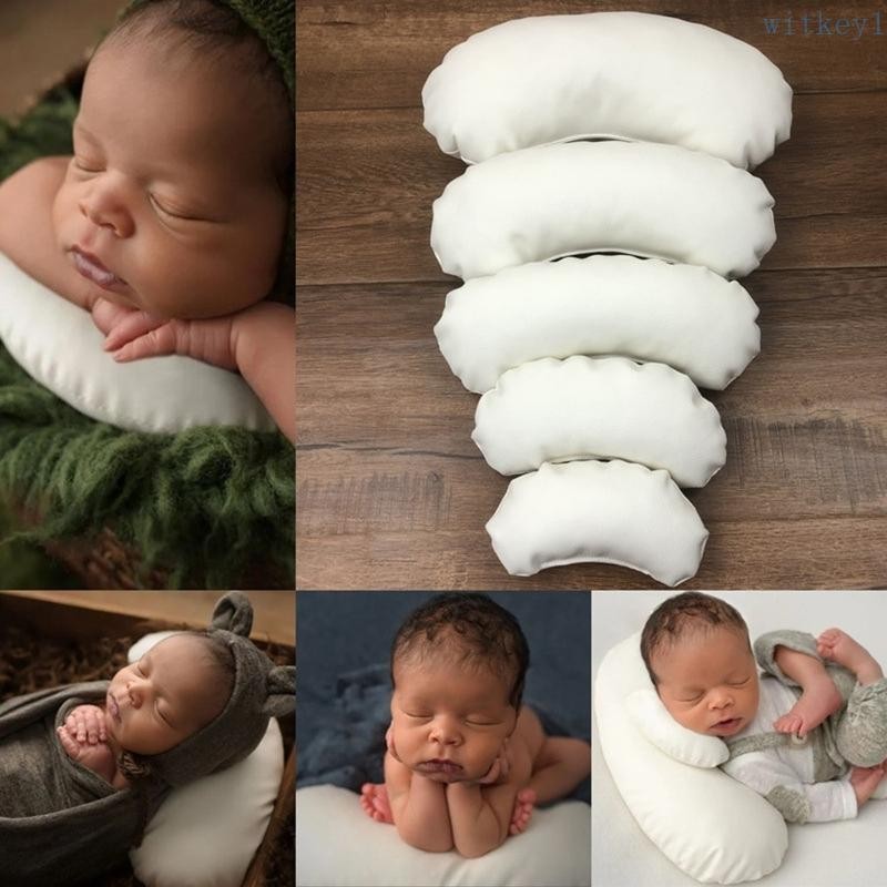 Wit 5 件新生嬰兒照片道具專業擺姿勢新月枕攝影