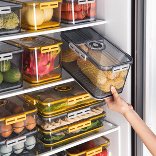 冰箱保鮮盒廚房整理計時冷凍密封大容量收納盒塑膠透明保鮮盒