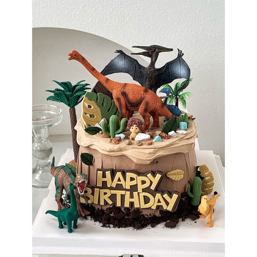 恐龍蛋糕裝飾擺件 侏羅紀小恐龍烘焙裝飾 烘焙生日蛋糕裝飾擺件 卡通可愛裝飾擺件 蛋糕裝飾擺件 裝飾公仔 裝飾人偶