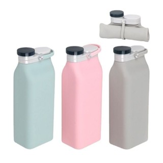 捲曲摺疊牛奶水瓶 食品接觸用矽膠水壺 創意便攜旅行運動水杯