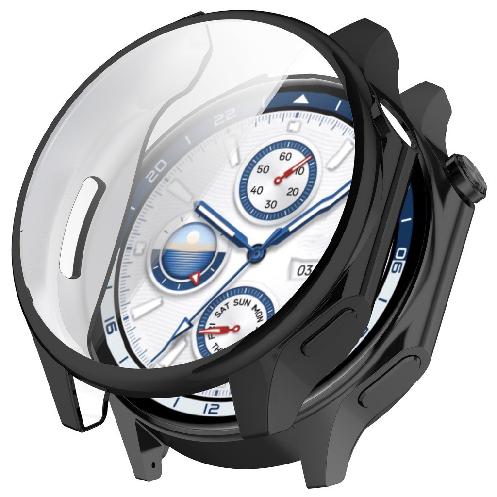 AUSON適用Oppo Watch X / Oneplus Watch2 TPU全包保護殼 軟殼防刮電鍍殼 官方硅膠錶帶