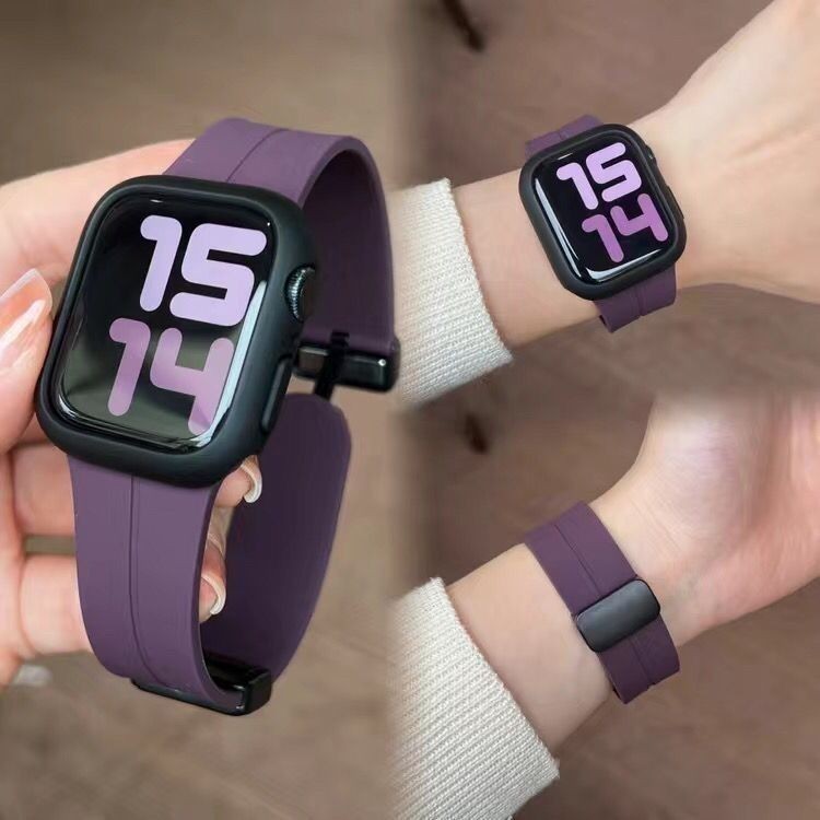 適用Applewatch錶帶蘋果s8/s9手錶帶iWatch錶帶567代矽膠運動腕帶