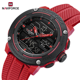 Naviforce NF7114 新款石英手錶男士休閒簡約矽膠錶帶男 5ATM 防水豪華運動手錶