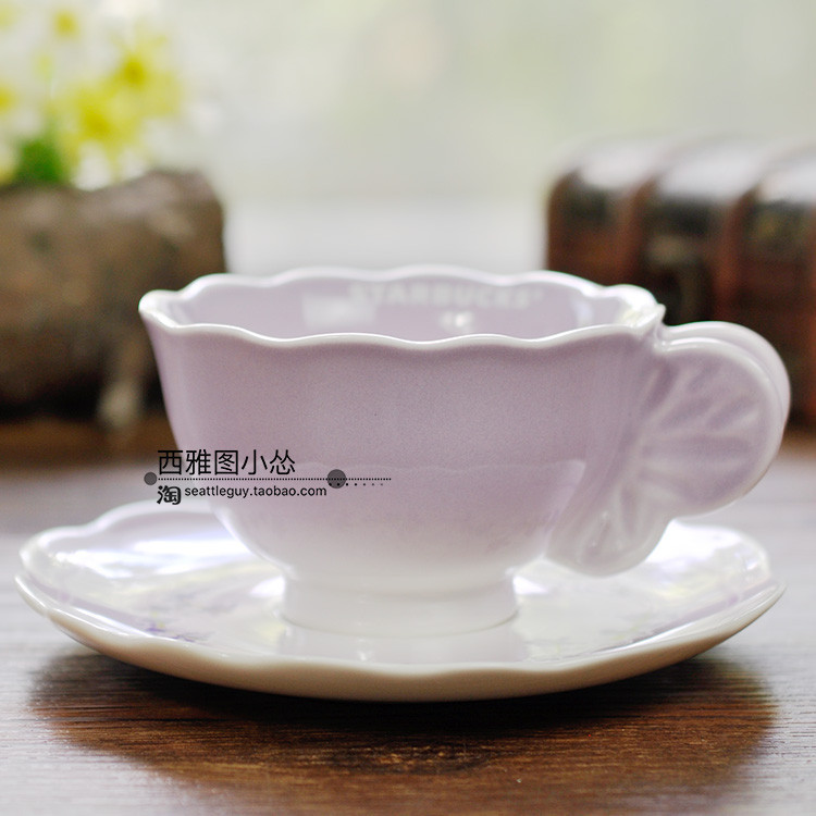 極品貨物—正品韓國2017星巴克杯子櫻花浮雕花瓣薰衣草馬克杯咖啡陶瓷杯