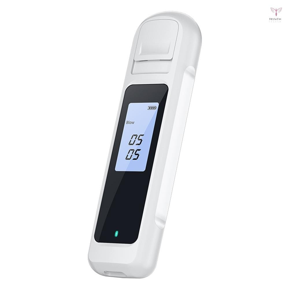 便攜式酒精檢測儀手持式非接觸式呼吸測試儀帶 LED 顯示屏 3 色指示燈白色(%BAC)