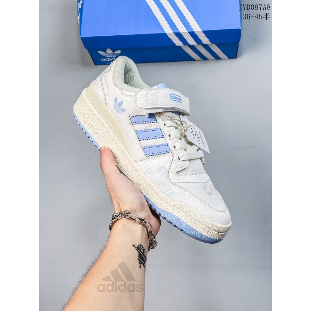 愛迪達 Adidas originals Forum 84低幫休閒魔術貼運動鞋高品質情侶運動鞋跑步滑板鞋