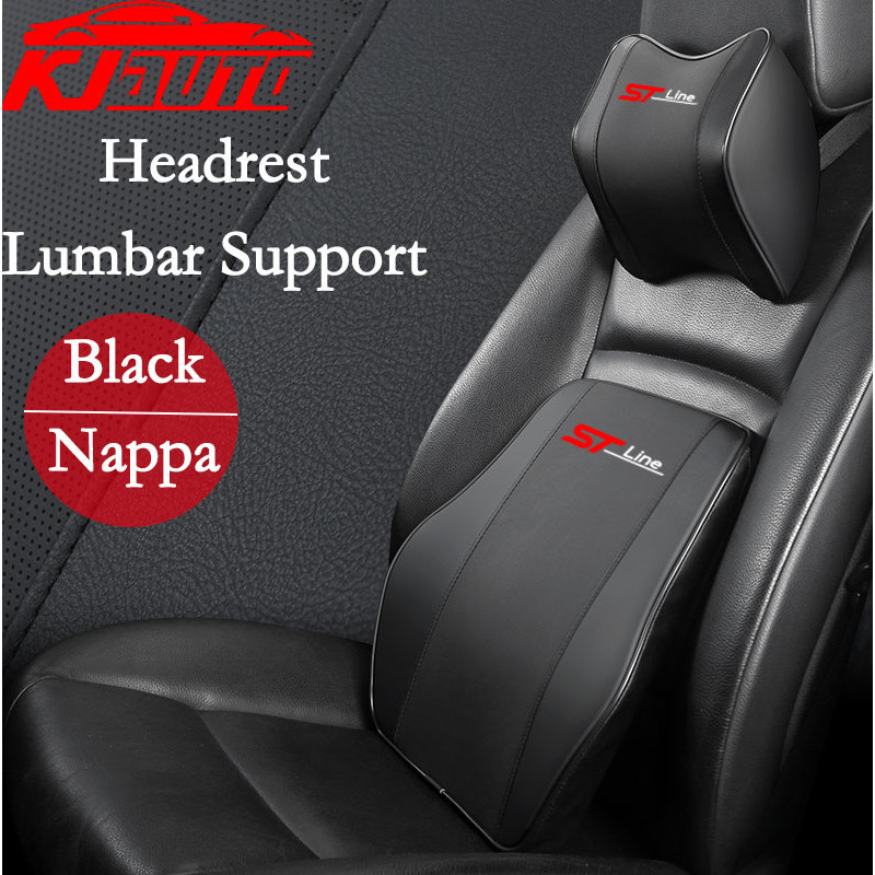 記憶泡沫汽車座椅枕汽車頸枕腰背支撐透氣汽車頭枕墊適用於福特 Fiesta Ranger T6 T7 T8 T9 Focu