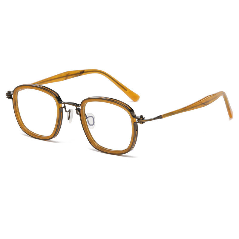 日系手工板材眼鏡框爆款復古純鈦小圓框眼鏡架可配鏡眼鏡