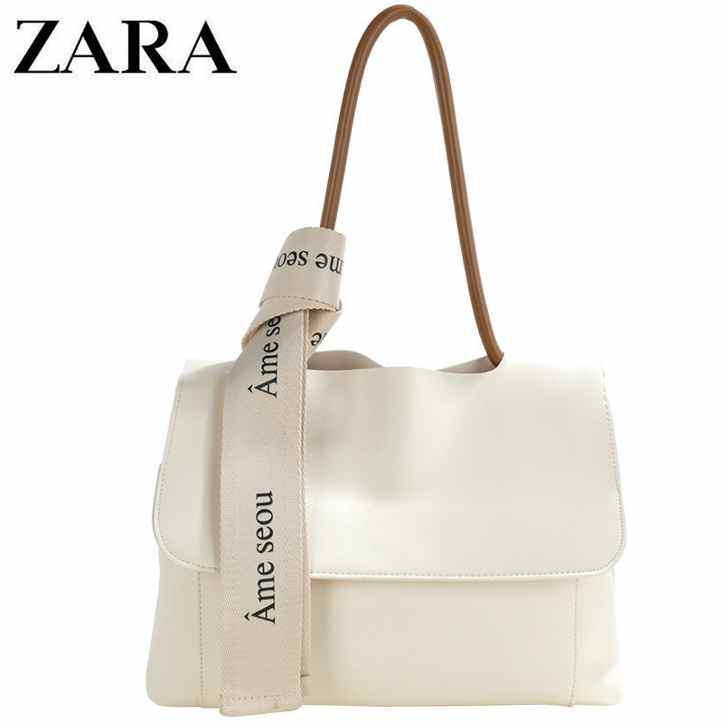 Zara時尚包包大容量素色質感手提包新款女洋氣單肩斜挎托特包