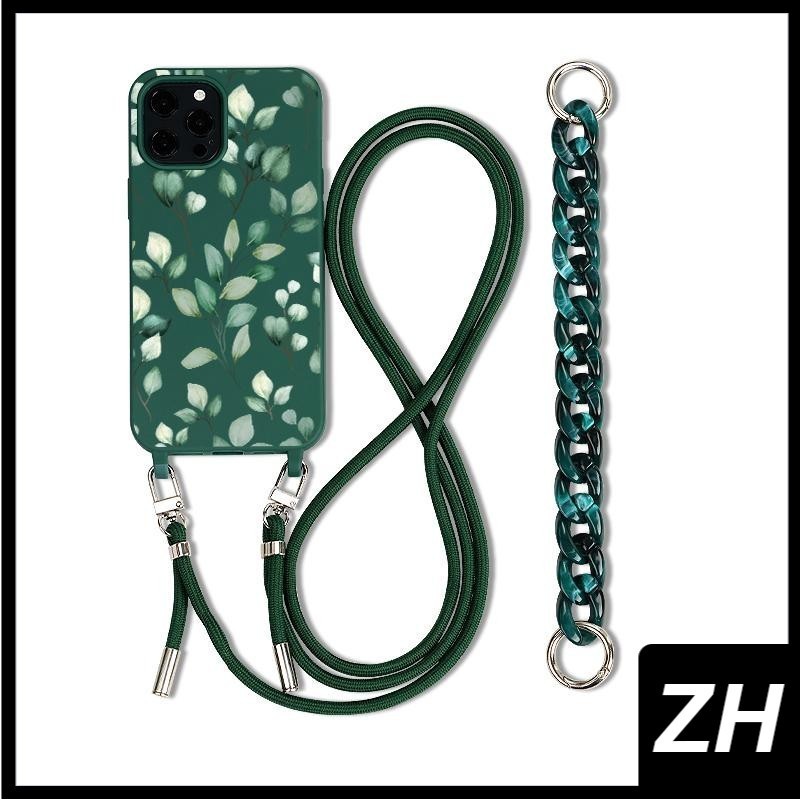 Picreque flowers 手機殼帶掛繩適用於 iPhone 12 保護套 11 pro Max XR XS Ma