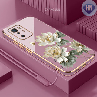 外殼 Redmi Note 10 Pro 5G 手機殼定製蓮花紋電鍍矽膠TPU外殼