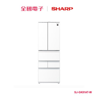 SHARP 504L六門變頻AIoT聯網電冰箱-水樣白 SJ-GK51AT-W 【全國電子】