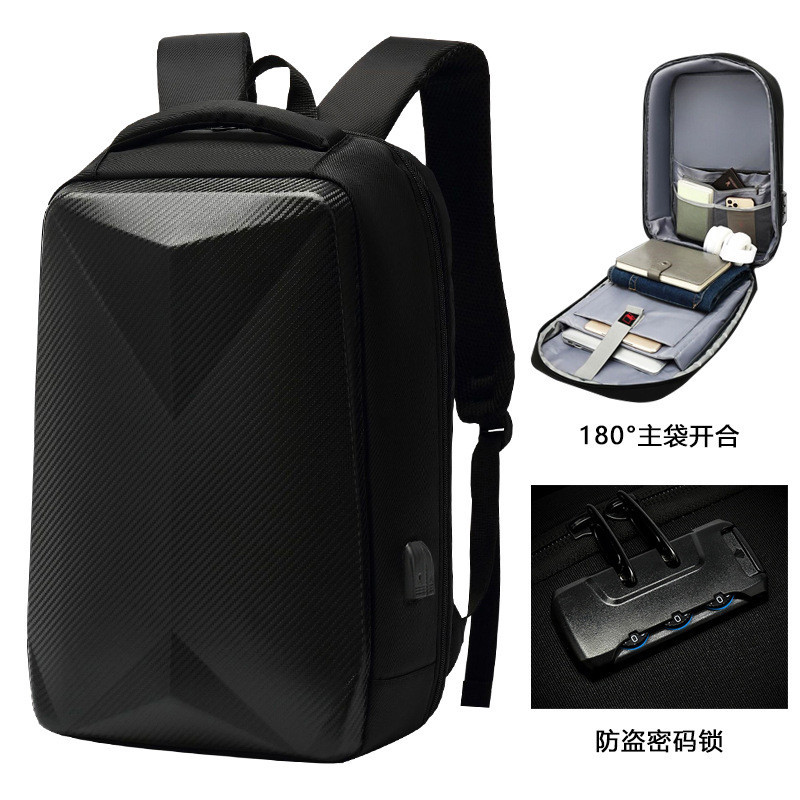 跨境Backpack硬殼背包商務旅行電腦後背包17.3大容量送禮時尚男包