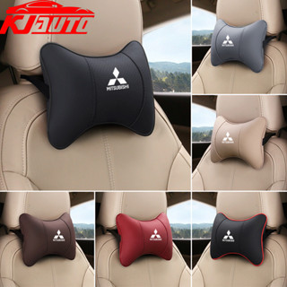 MITSUBISHI 2 件裝汽車頸枕汽車頭枕靠墊汽車皮革絲棉頭枕內飾適用於三菱 Ralliart Mirage G4