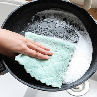 加厚洗碗毛巾 百潔布日常清潔抹布 廚房家用吸水洗碗布