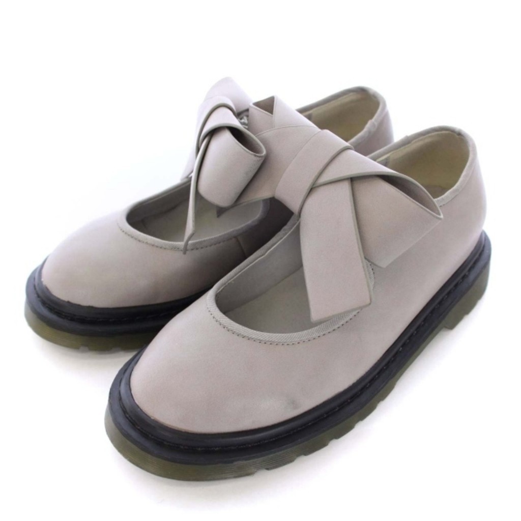 merry jenny M跟鞋 樂福鞋二十二厘米 灰色 緞帶 日本直送 二手