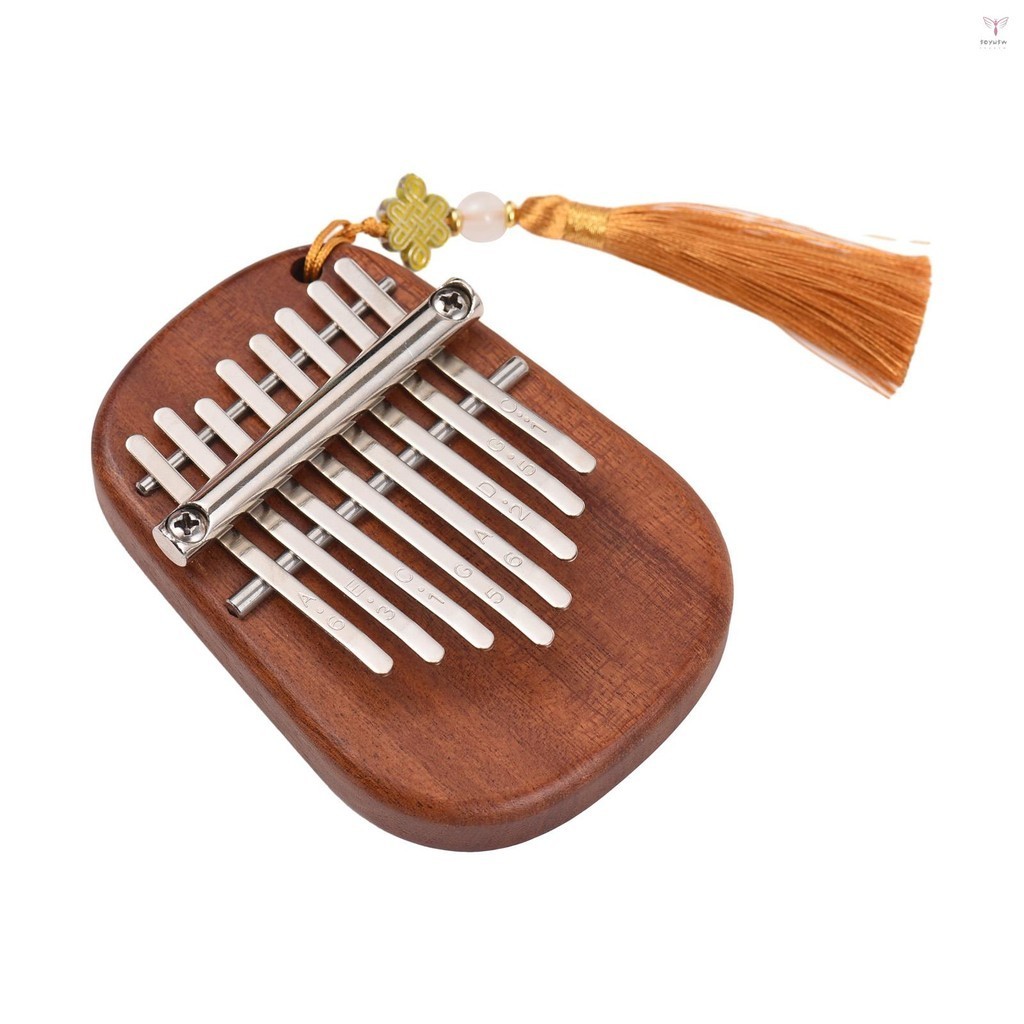 Kalimba 迷你拇指鋼琴 8 鍵便攜式樂器 Kalimba 拇指鋼琴帶調音錘成人初學者禮物有趣的派對旅行拇指鋼琴樂器