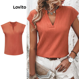 Lovito 女士休閒素色基本款 T恤 LSA02009