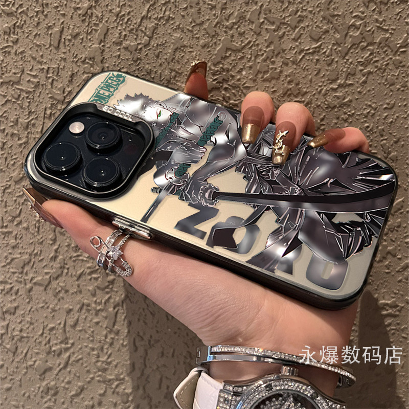 動漫海賊王電鍍按鍵蘋果14promax手機殼iPhone13pro12/11磨砂7p軟