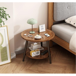 『 Tour wood』床頭櫃置物架家用卧室簡約現代創意床邊小柜子簡易圓形床頭收納櫃