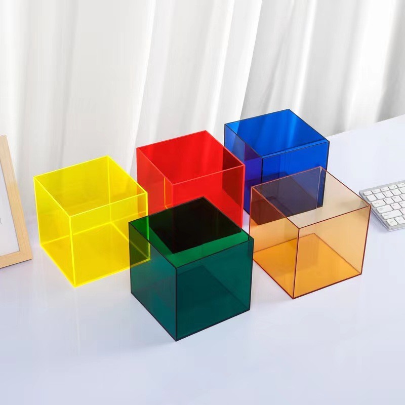 訂製  壓克力板 高透明彩色亞克力展示盒加工定製材料塑料收納盒廣告牌有機玻璃板