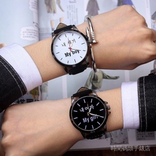 工廠直銷2024年新款日韓國街頭潮牌簡約女表韓版原宿風情侶黑白對錶中學生男皮帶手錶