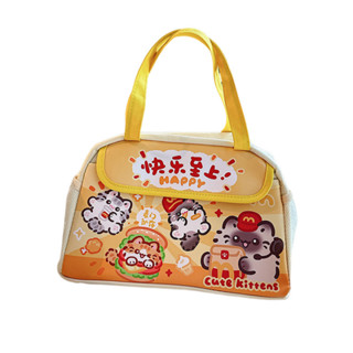 M記貓貓飯盒包便當袋手提便攜上班族小學生專用餐包保溫袋子可愛