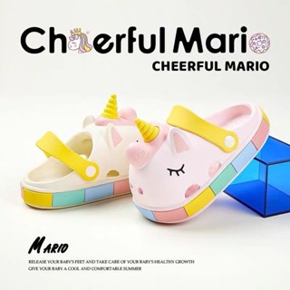 Cheerful Mario幸福瑪麗 女童拖鞋 女童洞洞鞋 兒童布希鞋 防滑防撞舒適 EVA超輕 獨角獸涼鞋