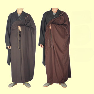 居士海青僧衣僧服曼衣縵衣搭衣五衣七衣咖啡色臺灣麻紗手工