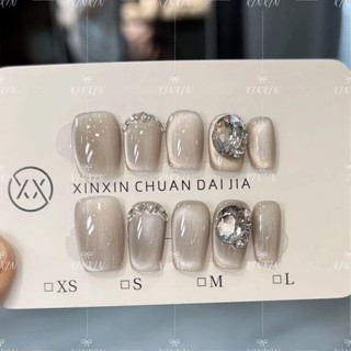 💖純手工💖 穿戴甲 指甲貼片 美甲貼片 手工穿戴甲 甲片 假指甲 指甲貼 美甲貼 光療甲 午夜香氛 10片裝 貓眼 短甲