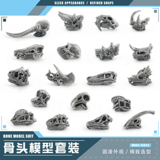 ★限時熱銷★模擬史前動物恐龍頭骨模型劍齒虎兇齒豨霸王龍迅猛龍灰色化石擺件兒童禮物