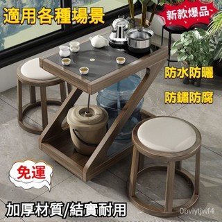✨️【訂金】✨️移動茶桌小茶臺陽臺家用實木茶車客廳茶幾沙發邊幾燒水壺一體小型 帶輪茶幾 茶幾 功夫茶具 茶具套裝
