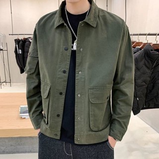 ⭐Kalonice⭐男士春季外套，新款上市，男士休閒外套，春季韓版潮流工裝夾克，翻領夾克外套，百搭休閒外套，潮男舒適外套