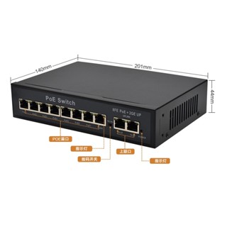 創立信 非標 96w/12V外電 百兆8埠+2千兆上聯 網路交換機 POE 集線器 乙太網路交換器 Switch 網路供