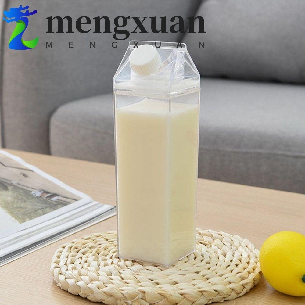 MENGXUAN牛奶盒塑料500ml/1000ml不含雙酚A稻草廚房用品正方形容器家果汁盒