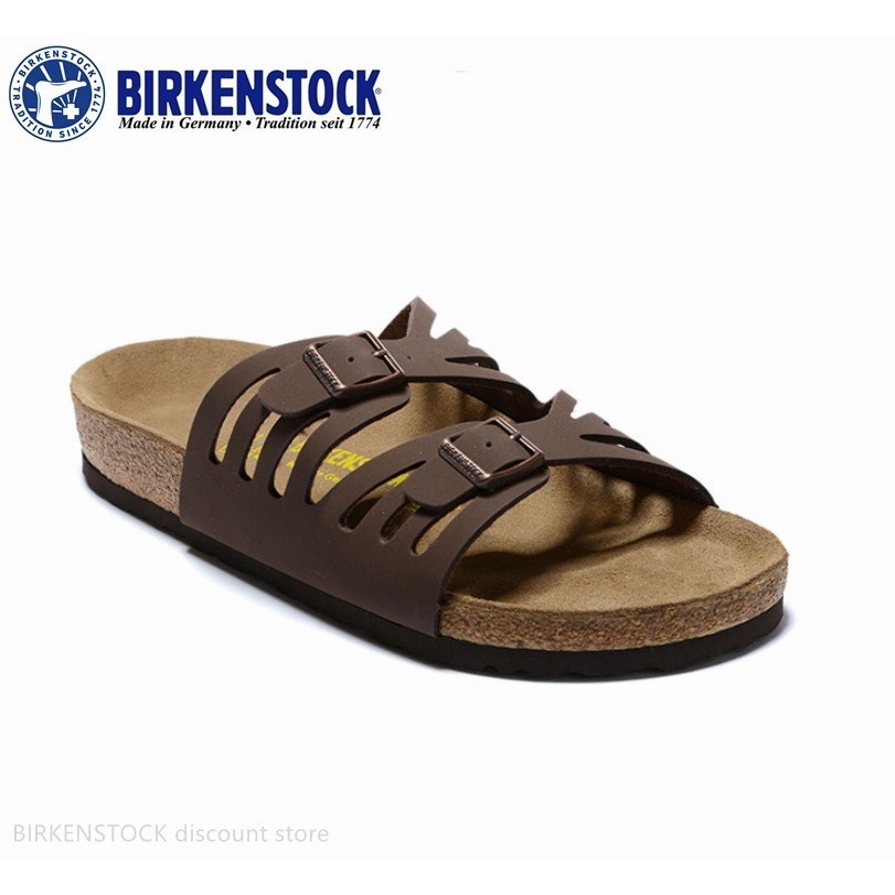 BIRKENSTOCK 勃肯石榴經典軟木棕色磨砂拖鞋男/女 34-44