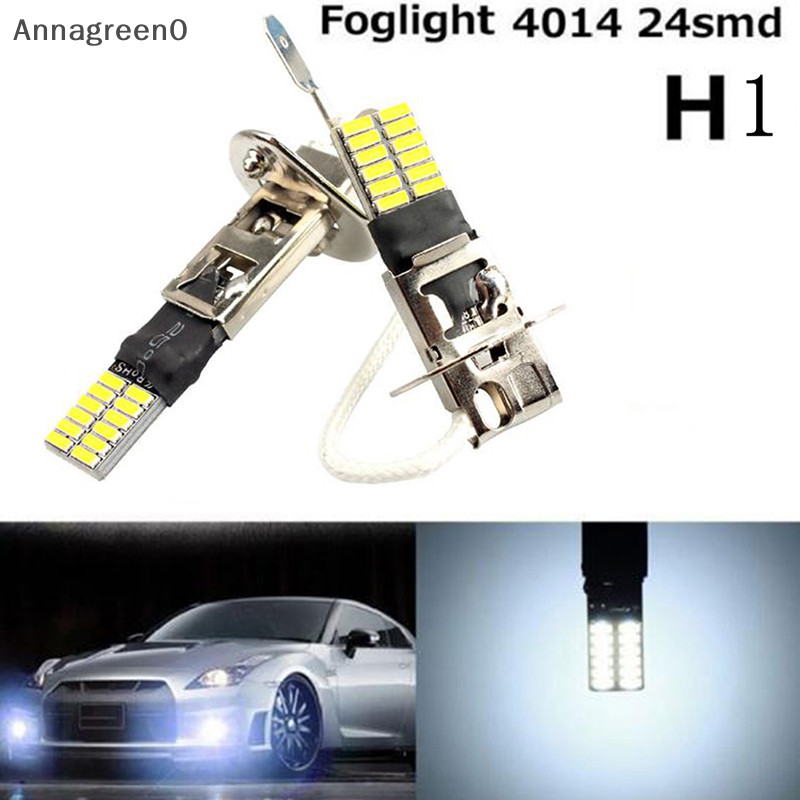 Anna 6500K HID 氙氣白 24-SMD H1 LED 替換燈泡,用於霧燈驅動 DRL EN