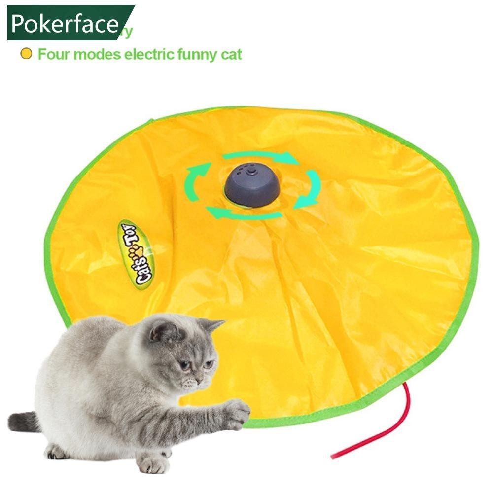Pokerface電動自動貓玩具4速搞笑寵物轉盤互動智力遊樂遊戲旋轉貓玩具貓用品c3g6