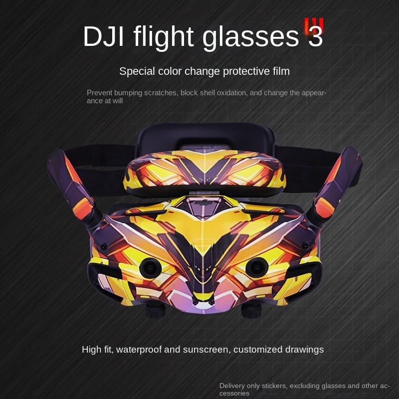 彩色貼紙適用於 DJI FPV2 /AVATA2 Crossover Aircraft Flight Glasses 3